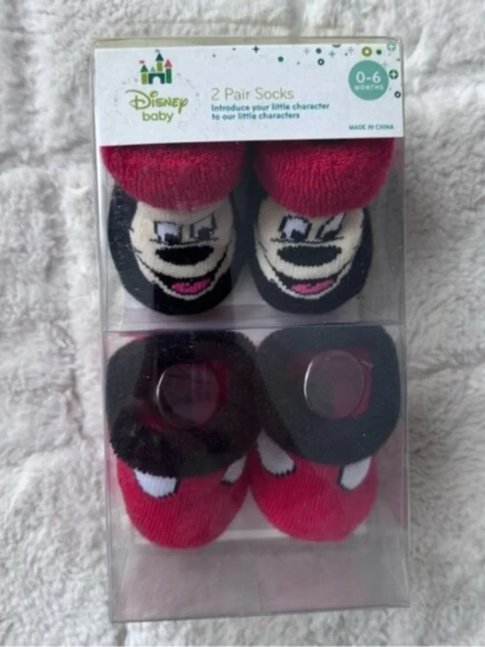 Disney Baby | Mickey Mouse Bootie Socks | Size 0-6 Months Baby
